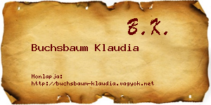 Buchsbaum Klaudia névjegykártya