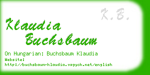 klaudia buchsbaum business card